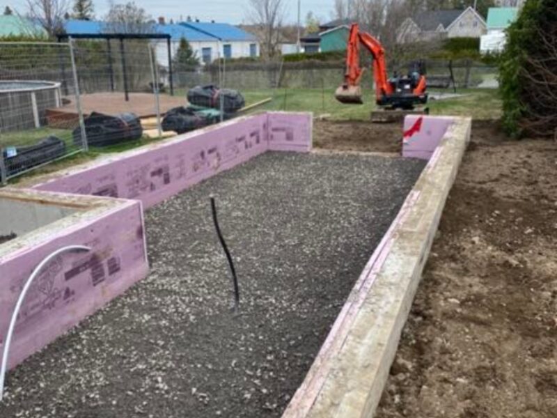 Fondation pour agrandissement avec coffrages isolants